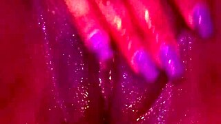 Ebony babe masturbates pussy to squirting orgasm tease