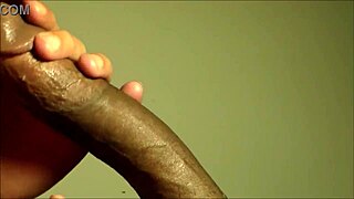Cougar Gulps Cum from Young Black Monster Cock!