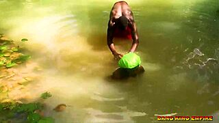 Big Dick Pounds African Whore's Wet Pussy Outdoors