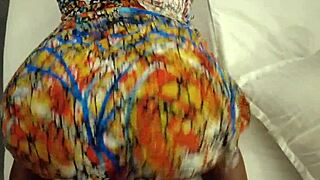 teasing ebony bbw ass after shower bends over for cock