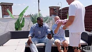 Angelica heaven squirts wildly in outdoor public threesome frenzy