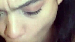 Brunette Sucks Cock Hard!