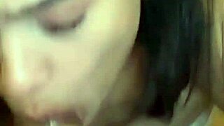 Brunette Sucks Cock Hard!