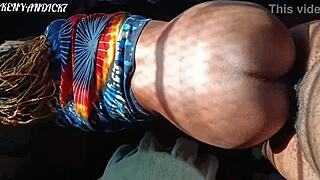 African Couple's Homemade Doggystyle On Sheer Fabric