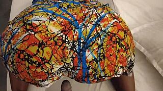 teasing ebony bbw ass after shower bends over for cock