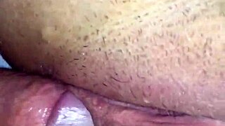 feeling her hairy pussy filled with my hot creampie