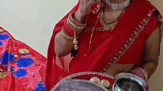 karwa chauth babe bent over licked then doggystyle fucked