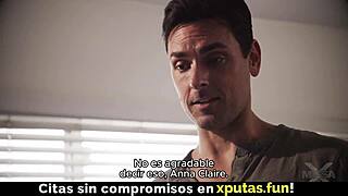 Blonde stepdaughter sneaks homemade blowjob and creampie fuck from father-in-law with Spanish subs.