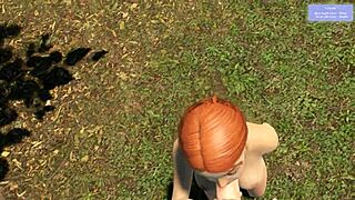 Redhead Shaved Pussy Teased Hairless Outdoors