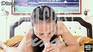 Ditaya moans as mistress slave gulps cum pov blowjob swallow taboo