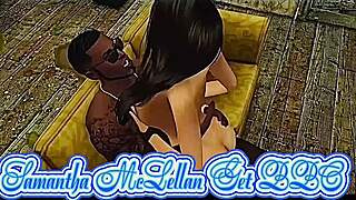 Samantha Mclellan Fucks Big Black Cock Couch Bathroom