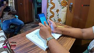 Horny Indian Milf Teacher Facefucked On Desk By Student Cock!