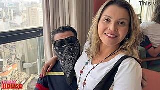 Curvy Brazilian Milf Casada Fulfills Cuckold Fantasy Fucking Two Strangers with Husband Watching