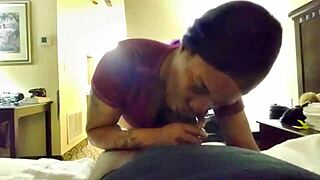 ebony homemade pro bends over for sloppy deepthroat blowjob doggystyle quickie