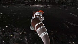 redhead bound in lingerie vibes to bondage orgasm nightmare