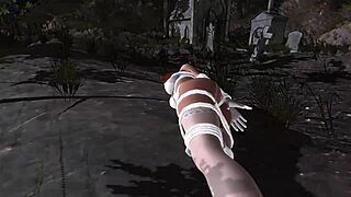 redhead bound in lingerie vibes to bondage orgasm nightmare