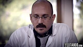 Pervert doctor watches petite asian milf fuck patient hard