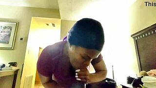 ebony homemade pro bends over for sloppy deepthroat blowjob doggystyle quickie