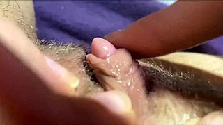 closeup view of big clit reaching orgasm