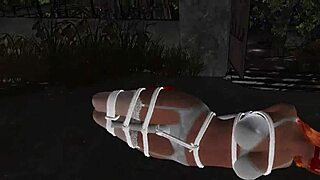 redhead bound in lingerie vibes to bondage orgasm nightmare