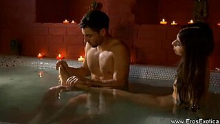 Arab milf teacher instructs ebony lover on erotic blowjob techniques.