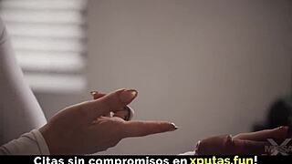 Blonde stepdaughter sneaks homemade blowjob and creampie fuck from father-in-law with Spanish subs.