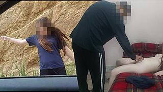 old man pays broke 18yo slut to dump cum in her holes??