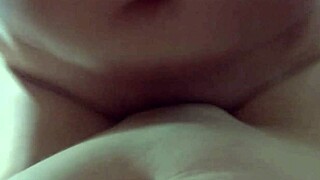 Fucked redhead milf bent over sofa and creampied her shaved pussy