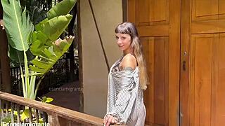 first time feels so horny with wine massage and wet pussy sucking till i cum on your face