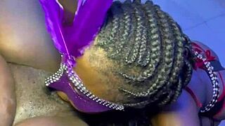 dude this curvy ebony lady gets strapon lesson and squirts hard!