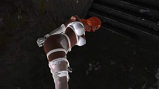 redhead bound in lingerie vibes to bondage orgasm nightmare