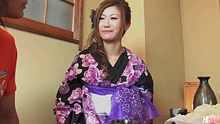 japanese ruri kikukawa's hairy pussy overflows with hot creampie load