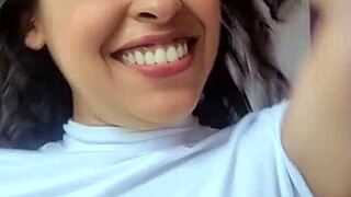 Hot Brazilian brunette espuletinha begs for your cum on her natural tits