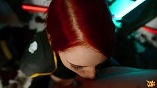 helldivers teen cosplay mollyredwolf deepthroats sloppy then gulps cum in liber-tea cup