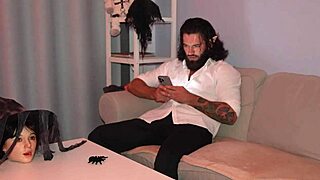 Halloween Ai Girlfriend Sucks Semen from Bent Over Missionary