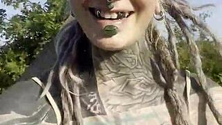 Happy Hippie Girl Chats With Cows And Craves You