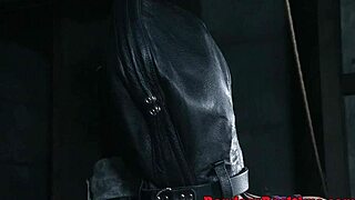 Inked sub gags on toys while bound and dominated