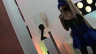 elegant blonde milf's big tits fucked on couch