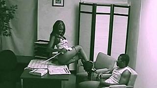 Our black couple sneaks hardcore pussy fuck in office