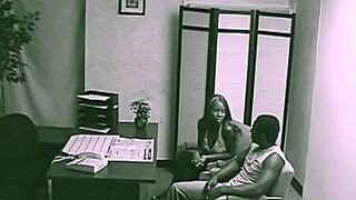 Our black couple sneaks hardcore pussy fuck in office