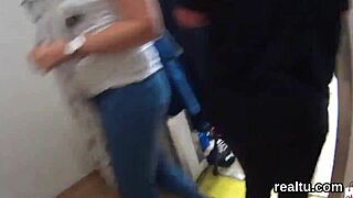 adorable czech teen seduced in shop then pov banged hard