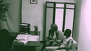Our black couple sneaks hardcore pussy fuck in office