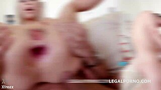 Ria Sunn and Katrin swallow double cum after rough ass to mouth.