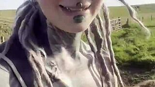 Happy Hippie Girl Chats With Cows And Craves You