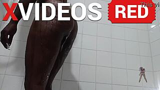 damn my sexy ebony legs lookin fine naked in shower
