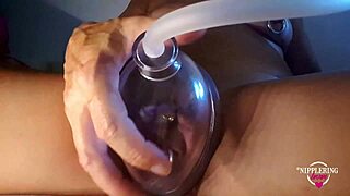 Nippleringlover nude in bed pumps pierced pussy with anal vibe big nipples extreme 🍆🔥😈💦