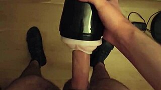 Fucking my fleshlight hard till I cum everywhere