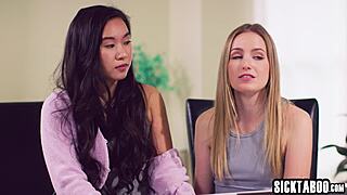 marriage counselor kenzie taylor joins scarlett sage fingering asian teen pussy