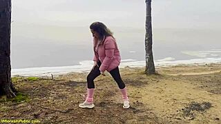 wanna see this flexible slut banged outdoors?