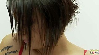 brunette milf hits gloryhole for blowjobs and doggystyle facials in heels